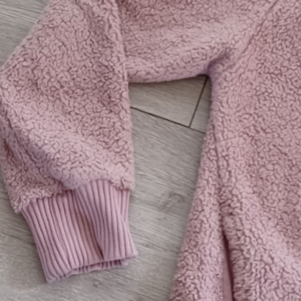 Member's Mark Women's Cozy Sherpa Pullover Size L Pink 1/4 Zip Pockets - Picture 3 of 13